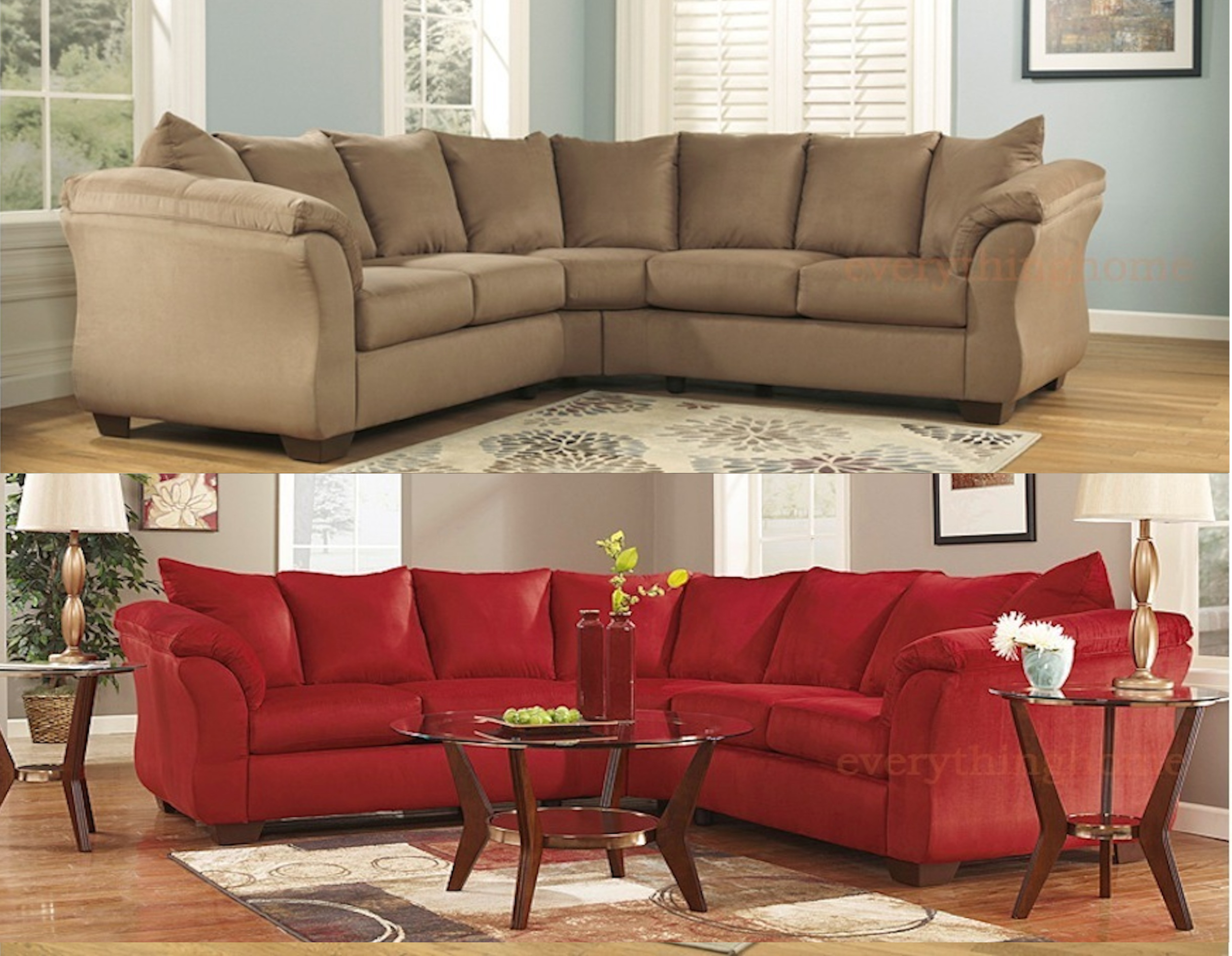 NEW ASHLEY DARCY SIGNATURE FABRIC UPHOLSTERED SECTIONAL ...