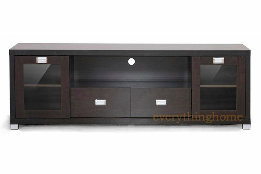 Details about DARK BROWN MODERN WOOD PLASMA LCD LED HD TV STAND MEDIA 