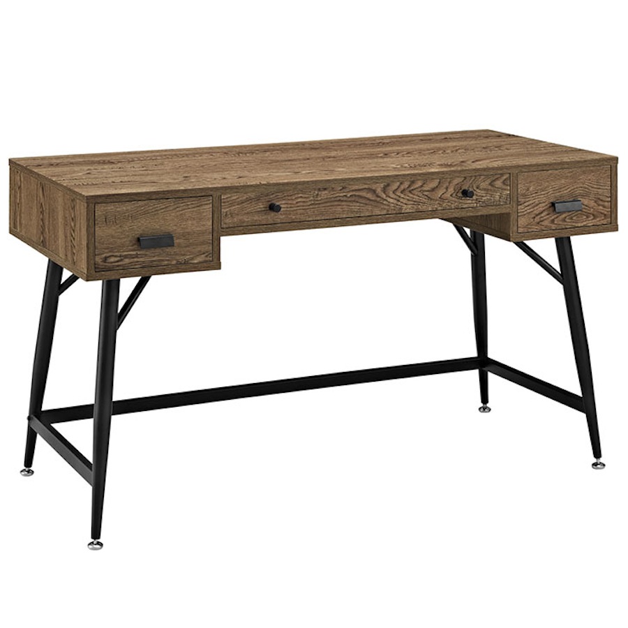 Mid Century Industrial Rustic Writing Desk Reclaimed Wood Veneer