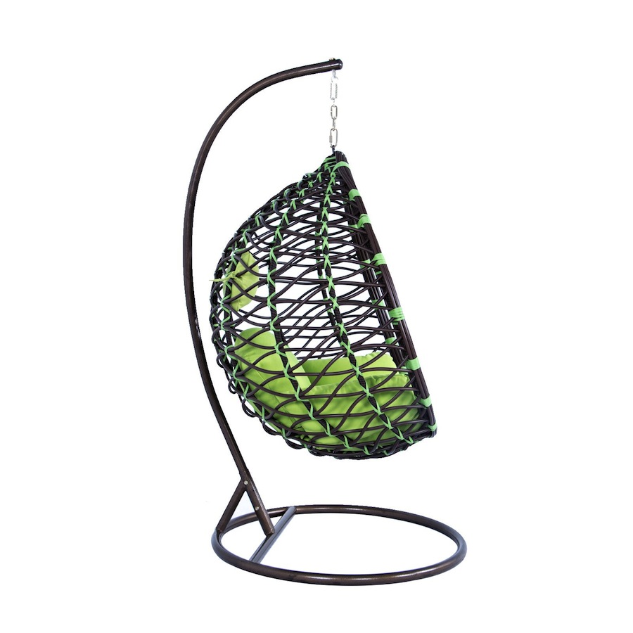 Wicker Hanging Egg Swing Chair Green Indoor Outdoor Use | eBay