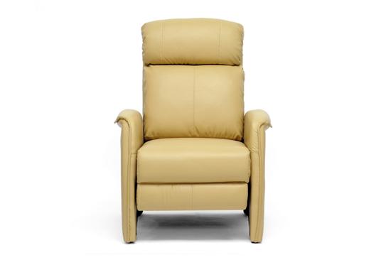 Tan Contemporary Faux Leather Recliner Home Theater Seating Seat Club Chair