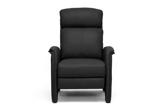 Black Modern Faux Leather Recliner Home Theater Seating Seat Club Chair Designer
