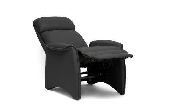 Black Modern Faux Leather Recliner Home Theater Seating Seat Club Chair Designer